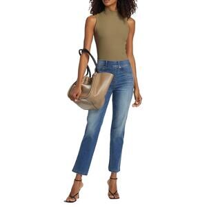 Spanx Straight Leg Jean Vintage Indigo Blue Stretch Pull On High Rise Medium NWT